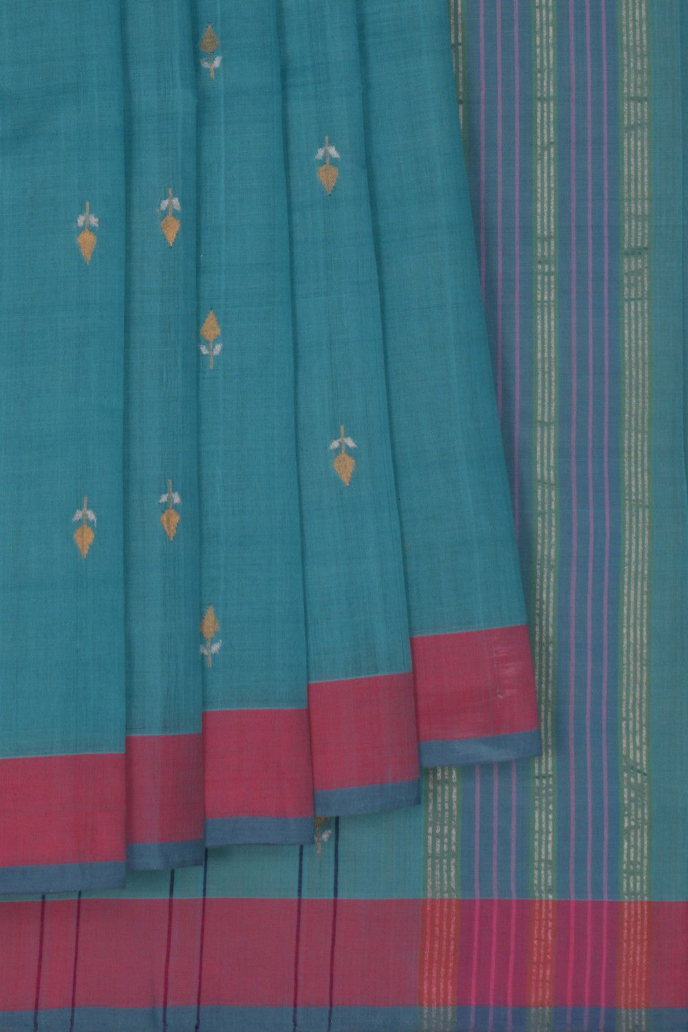 Image of South Cotton Blue Saree